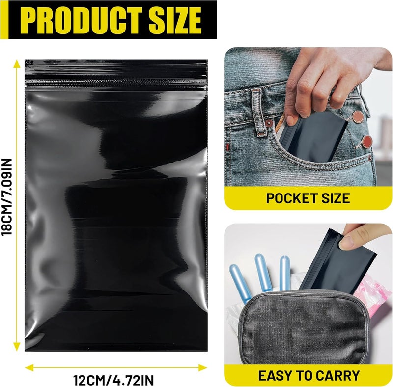 Cydioa Sanitary Napkin Disposal Bags, Women Tampon Disposal Bags for Feminine Hygiene, Tampons and Pads Women Privacy Handling, Self-sealing, Black, 120 pcs(4.7 x 7 inches) - Image 2